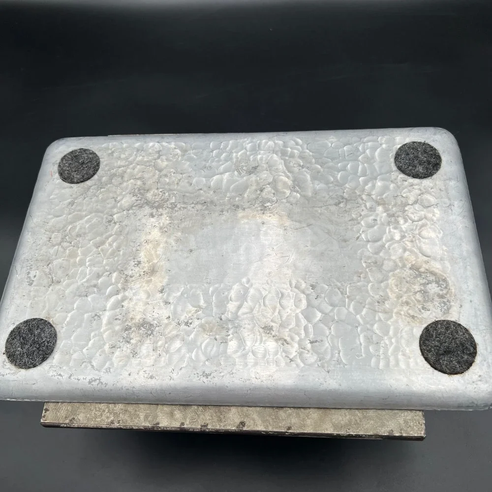 Everlast Hand Forged Aluminum Tray Vintage Floral Berry Hammered Metal 1930s 40s